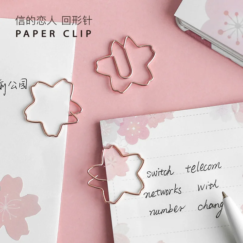 

Paper clip Needle Plant Series 4 Cactus Cherry Flowers Ins Wind Metal Special-shaped Decorative Bookmarks