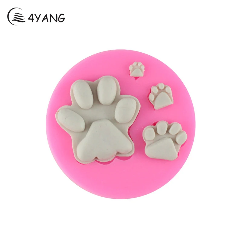 

4YANG Dog Paws Silicone Mold Fondant Tool Kitchen Gadget Dessert Household Use Home Gateau Embosseuse Moules Decoranting Cake