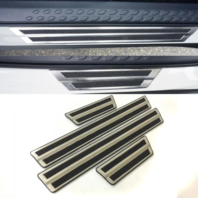 

Car Styling For TOYOTA C-HR CHR 2017 2018 car body Stainless Steel pedal Door sill scuff plate Cover external threshold 4pcs
