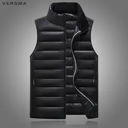 VERSMA корейской Slim Fit зима ковбой куртка без рукавов жилет Для мужчин Colete Masculino теплый Байкер Мотоцикл жилет мужской