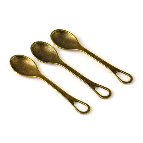

10pcs/lot, Antique bronze baby spoon charm for DIY jewelry charm accessories ,1.65x0.43inch p-741