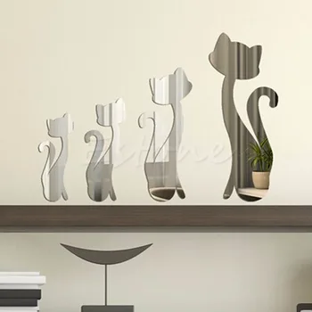 

Chats Acrylique Miroir Stickers muraux Accueil murale bricolage Decal Art Decor -P101