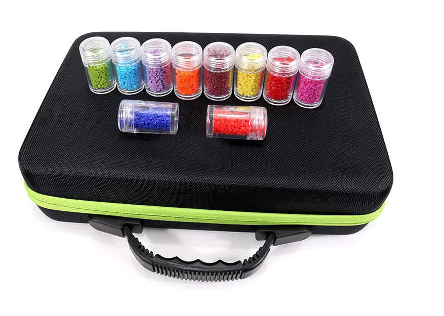 

Drop shipping 60 Bottles Diamond Painting Box Tool Container Storage Box Carry Case Holder Hand Bag Zipper 30 Bottles