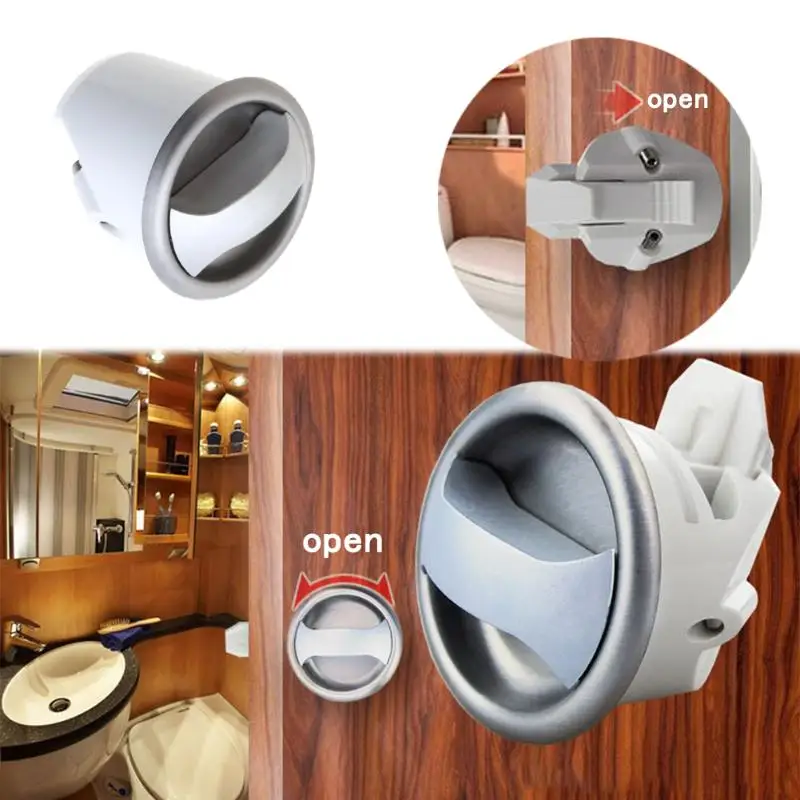 

360 Rotate Metal Toilet Lock WC Toilet Yacht Handle Door Lock for Bathroom Accessory Cabinet Pull Knot Touring Car Accessories