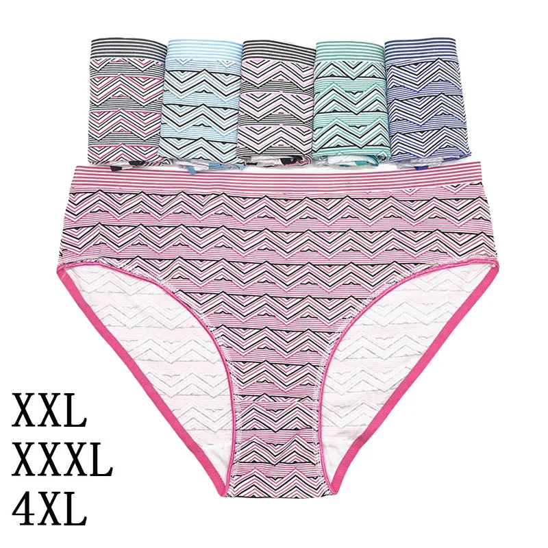 

1pcs XXL XXXL 4XL Large Size Briefs Woman Fashion Cute 95%Cotton Underwear Comfortable Breathable Durable Triangle Panties Woman