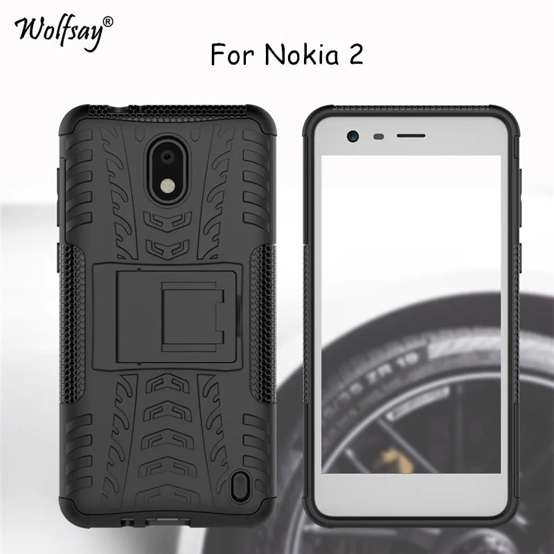 

Wolfsay Case For Nokia 2 Case 5.2" Fashion Thick Silicone Hybrid Armor Phone Case For Nokia 2 Cover For Nokia 2 TA-1007 Fundas