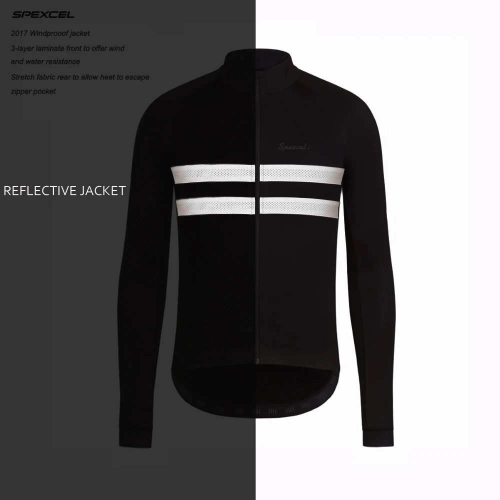 

SPEXCEL top quality Reflective Windproof Waterproof thermal fleece Cycling Jacket soft shell Cycling Jersey Winter bicycle coat