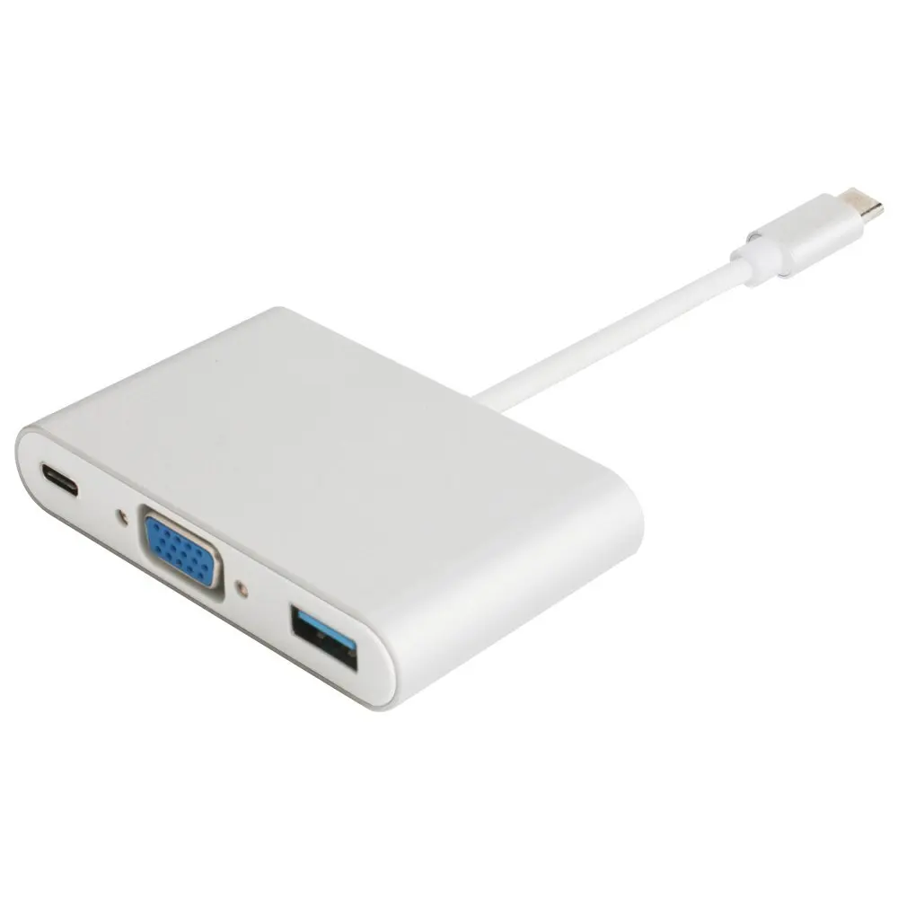Aikexin концентратор USB Type C к VGA адаптер многопортовый 3 1 женский с зарядкой и видео