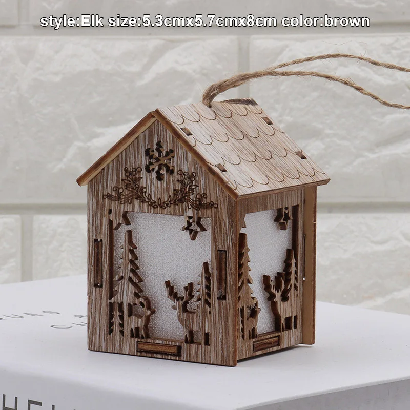 Рождественский деревянный ночник снеговик лося колокол ночные огни Рождественский декоративный фонарь #1