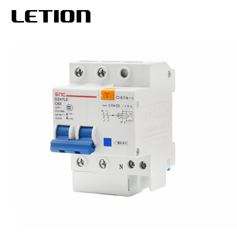 

DZ47LE-63/2P leakage Protection for DZ47LE-63 Overload Protection Series small Circuit Breaker Free Shipping