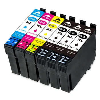 

Compatible Ink Cartridge Replacement for EPSON T03D T03C Compatible with WorkForce WF-2861 printers (3B+1C+1M+1Y)6pack
