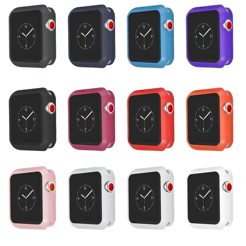 Мягкий силиконовый чехол для Apple Watch Case 4 40 мм 44 мм iWatch Series 4 рамка Полная защита корпуса Аксессуары для часов