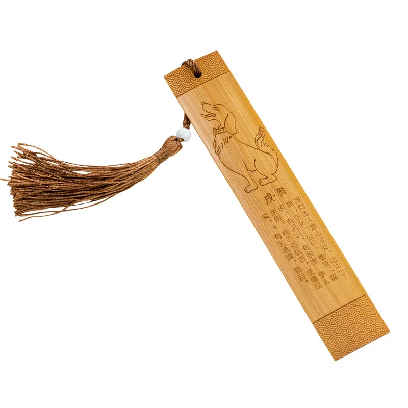 Coloffice 1 шт. 12 китайский зодиак креативные винтажные кисточки китайский стиль бамбуковая закладка деревянные подарки учителю студенческие канцелярские принадлежности