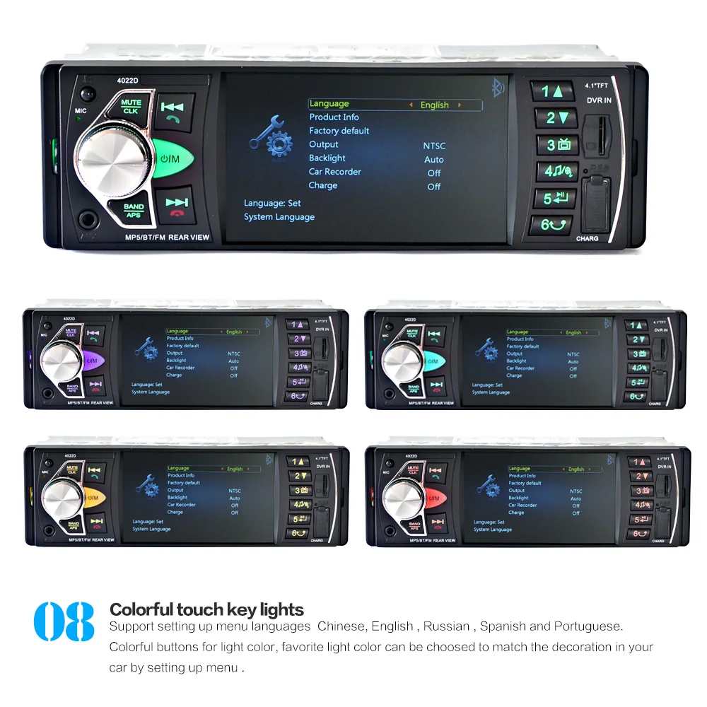 Автомобильный Автомагнитола Fonwoon 1 Din, Bluetooth, автомобильный аудио стерео, центральный мультимидиальный плеер, автомагнитола, USB, AUX, FM, поддержка камеры заднего вида