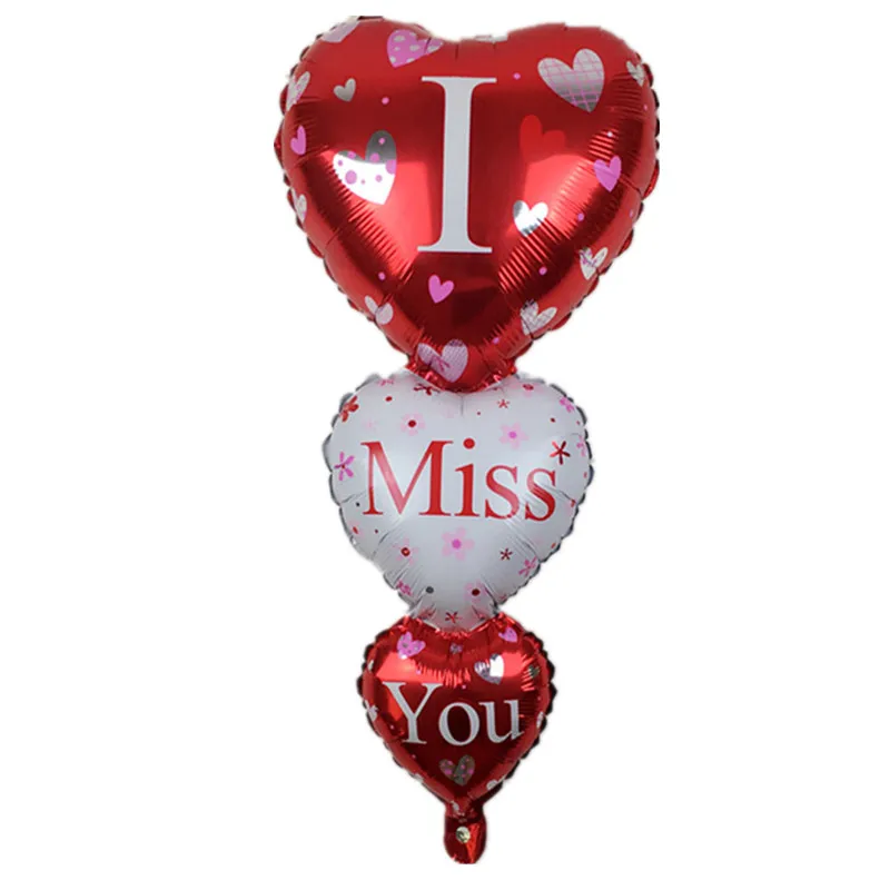 Xxpwj Free Shipping New Feedthrough I Miss You Aluminum Balloons
