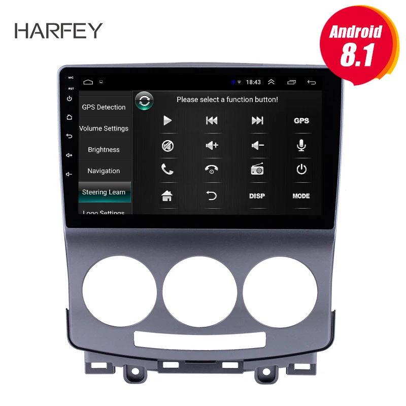 

Harfey 2Din GPS Head Unit Android 8.1 9" Car Radio For 2005-2010 Old Mazda 5 car Multimedia Player With Wifi OBD2 DAB+ Camera