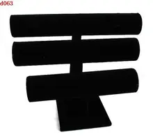 De alta Calidad Negro Velvet 3-Tier soporte para el Reloj Brazalete de la Pulsera de La Joyería Soporte de Exhibición del Estante Showcase Display