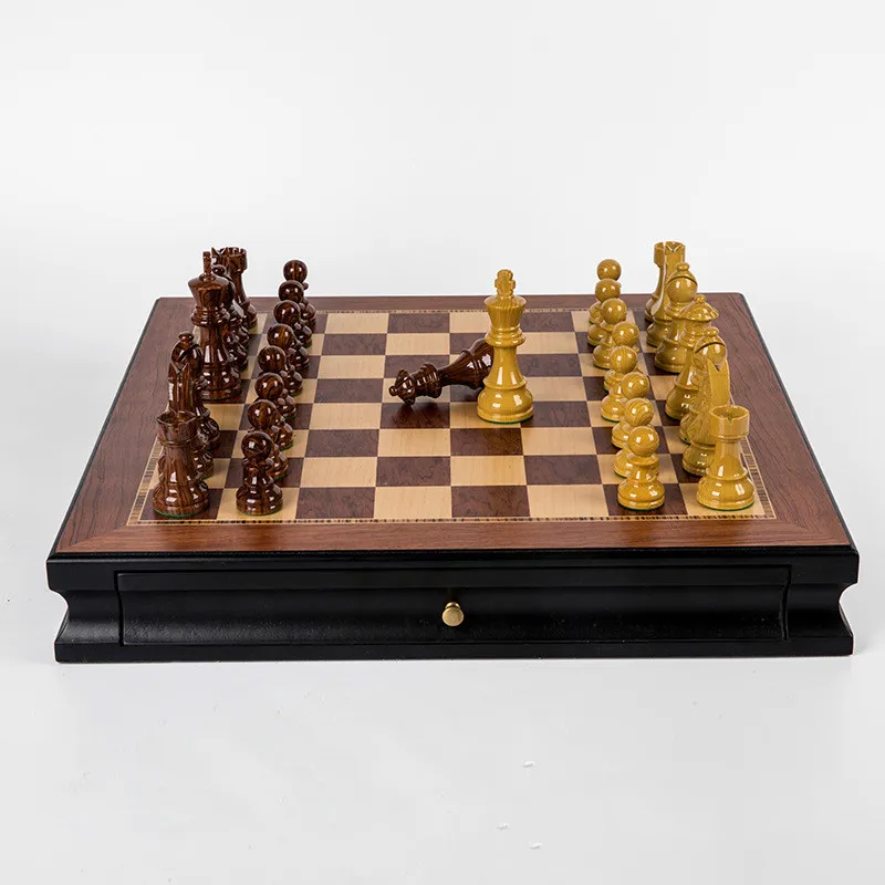 Высококачественные шахматы акриловые деревянные зерна плюс сверхмощный двойной задний двойной выдвижной ящик дизайн европейские украшения