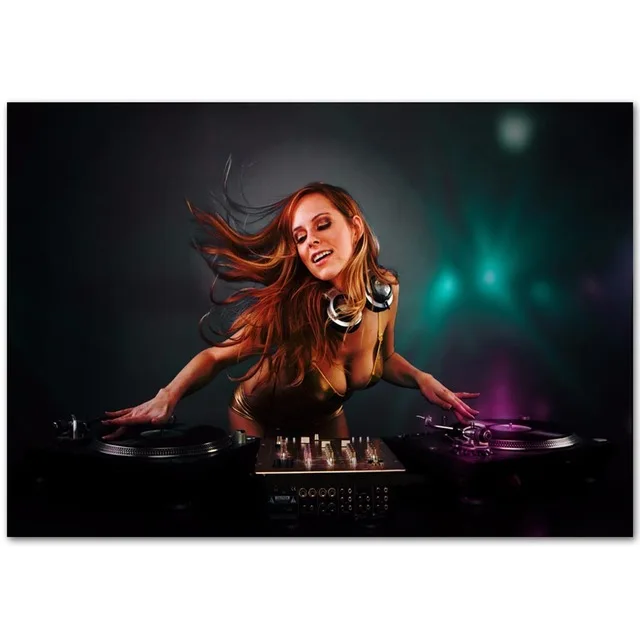 DJ девушка денон красивая сексуальная музыка страсть Шелковый плакат настенная