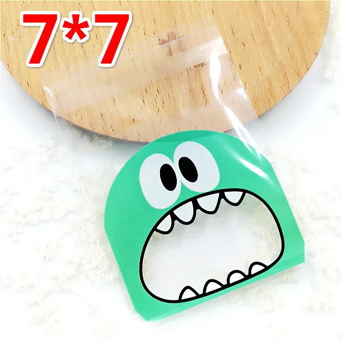 

100pcs 7cm OPP Cute Big teeth Baking Christmas Gift Packaging Bags Wedding Cookie Candy Plastic bag