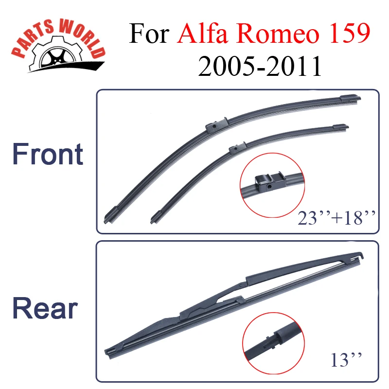 

Rubber Windscreen Front And Rear Wiper Blades For Alfa Romeo 159,2005-2011, Clean Windshield Wiper Car Accessories