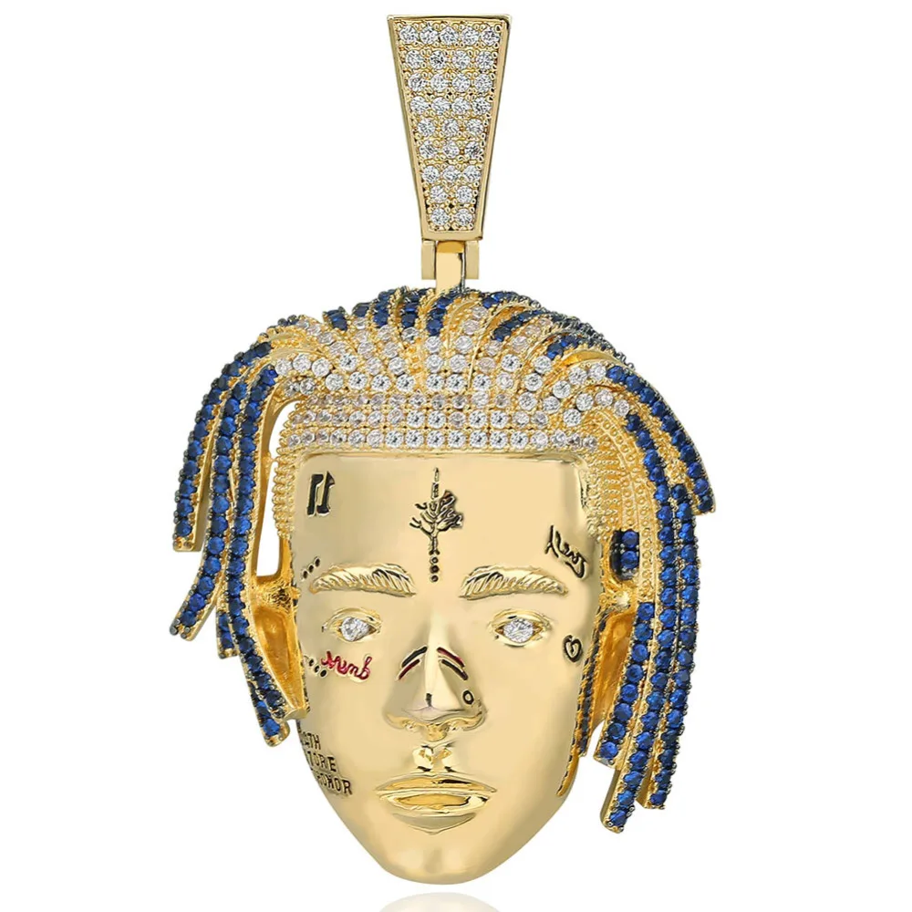 Модная цепочка с кубическим цирконием, золотое ожерелье с подвеской XXXTentacion, ювелирные изделия в стиле хип-хоп, массивное ожерелье для мужчин и женщин, подарки