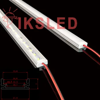

thin U Aluminium Profile 8520 LED rigid Strip 50cm 36leds 12V with pc covcer led strip bar for cabinet closet kitchen