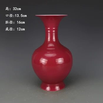 

antique QingDynasty porcelain vase,rouge Glazed Bottle,Hand-painted crafts,Decoration,collection &Adornment,Free shipping