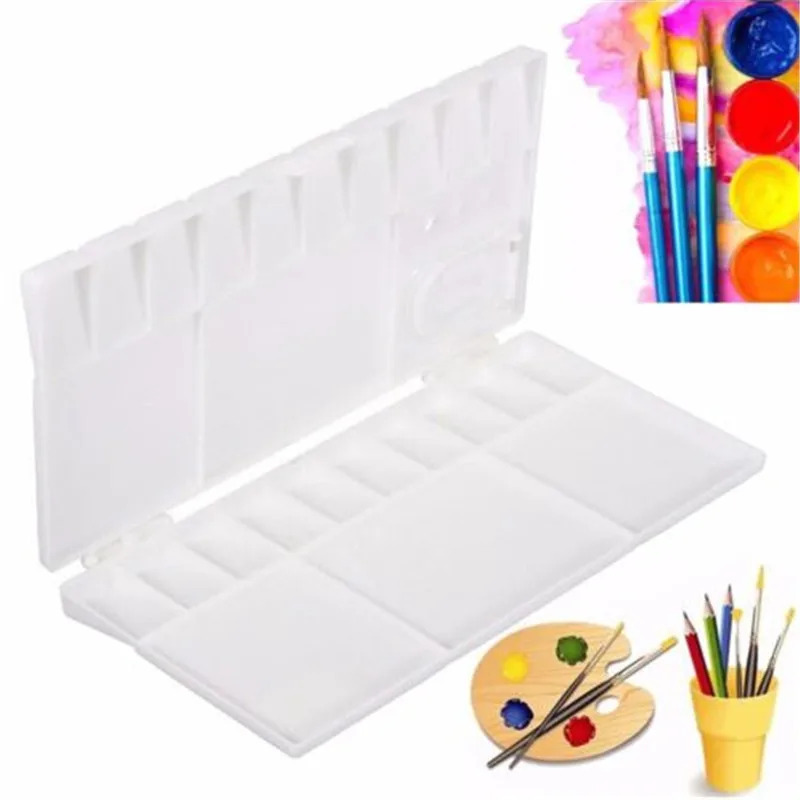 1Pcs 25 Grid Palette Empty Fold Watercolor Paint Palette with Full Pans
