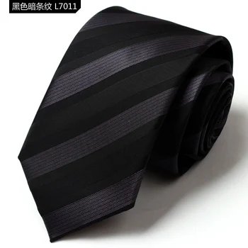 

High Quality Nano Waterproof Ties for Men Fashion 7cm Elegant Black Dark Stripe Gift Box Necktie Men Tie Free Delivery