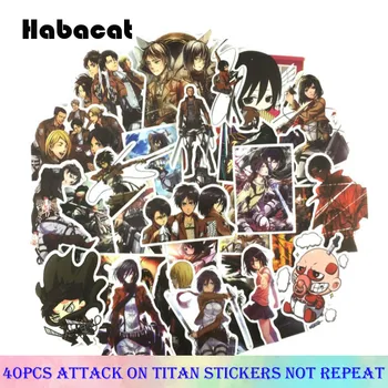 

40 Pcs/Pack Japanese Attack On Titan Mikasa Levi Eren Stickers For Motorcycle Skateboard Luggage Laptop Bicycle Decal Sticker