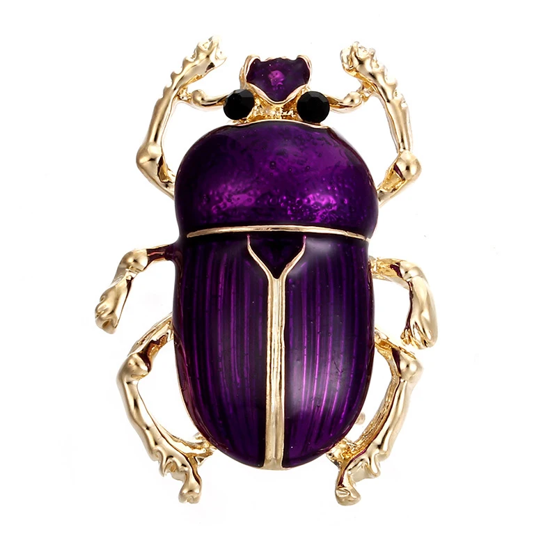 

2019 New Vintage Jewelry Beetle Brooches For Women Kids Enamel Green Purple Animal Insects Brooch Jewelry 6C2819