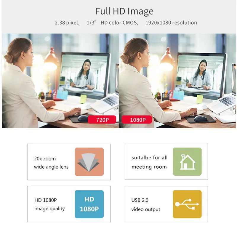 Tenveo VHD202U HD 1080 p 2MP 20x التكبير USB كاميرا فيديو ptz للمؤتمرات عموم تكبير الخيمة التوصيل والتشغيل كاميرا H.264 تلفزيونية مغلقة