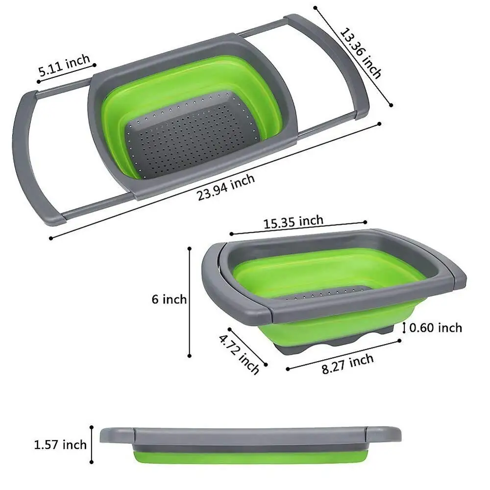 Складной дуршлаг ситечко набор складной ситечко над раковиной Овощи Фрукты Кухня ситечко для чая с выдвижным h
