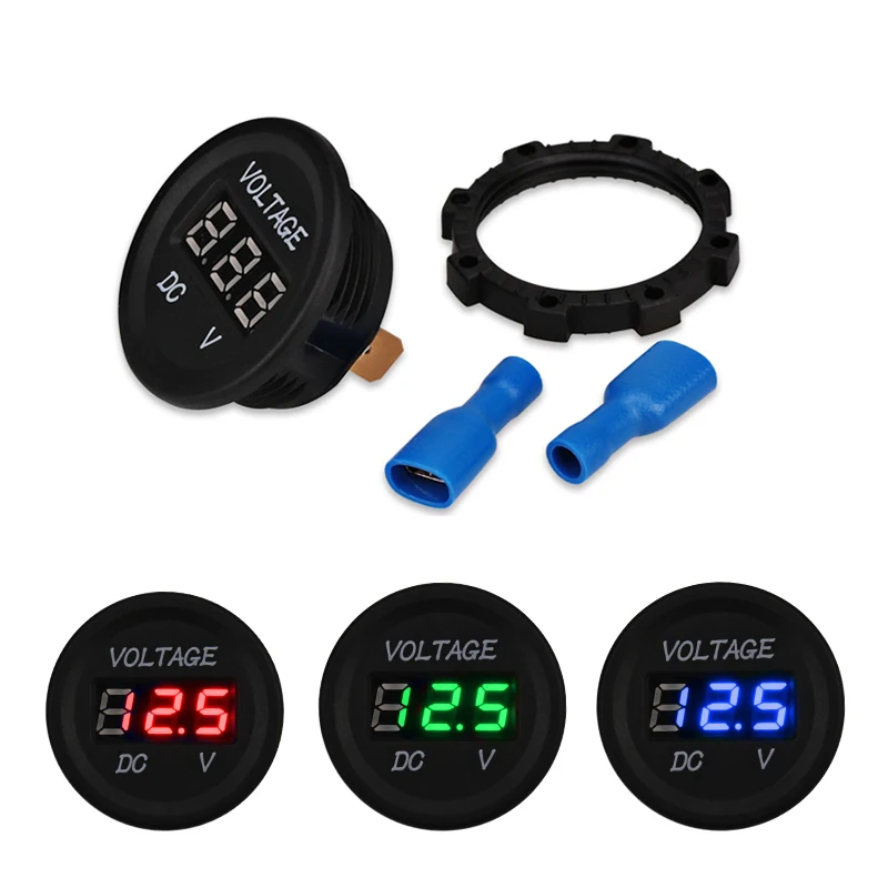 

Input DC 12V - 24V Car Motorcycle LED Digital Voltmeter Panel Volt Meter Gauge With Reverse Connection Protection