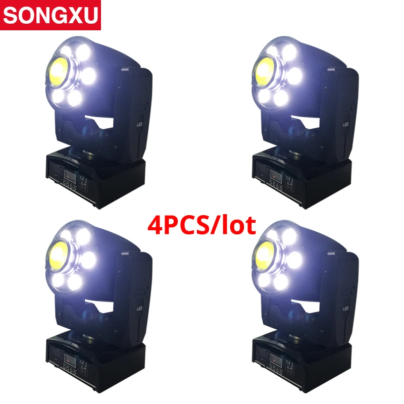 SONGXU 4 шт./лот перемещение головы светодиодный пятно света 30 Вт пятно с 6x8 Вт светодиодный стирка Дискотека пятно светлый деним свет/SX-MH060830