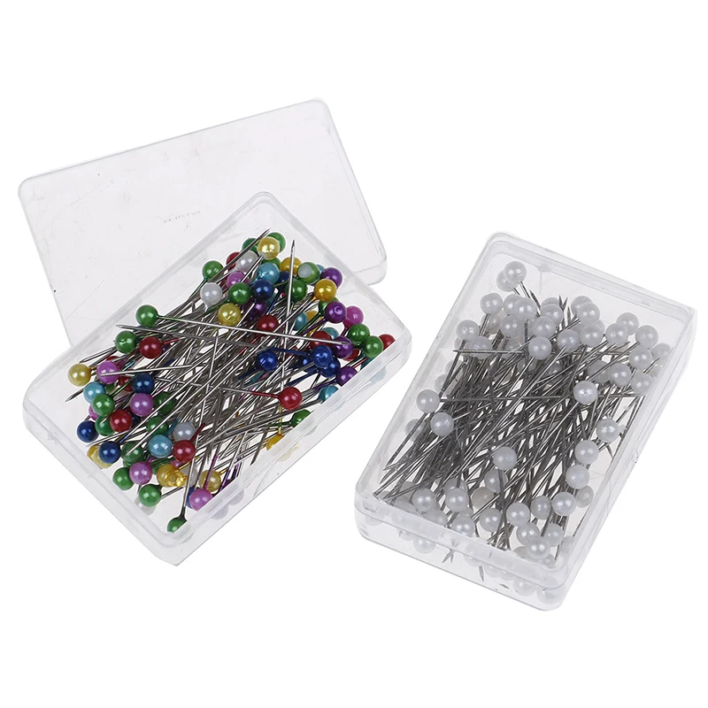 

100pcs/box Mixed Color 38mm Round Pearl Head Dressmaking Pins Accessories Weddings Corsage Florists Sewing Pin