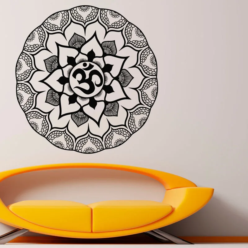 ZOOYOO Indian Mandalas Wall Decals Vinyl Flower Pattern Adhesive Removable Stickers For Bedroom | Дом и сад