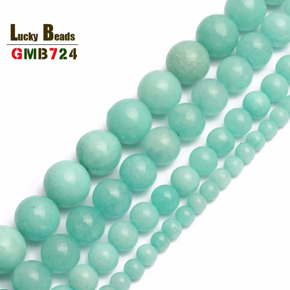 15/" filamento de Natural Amazonita suelta Perlas Redondo 8mm