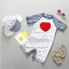 INS Wind/детский купальник для девочек, купальник в полоску со звездами, солнцезащитные купальники для девочек 1-7 лет