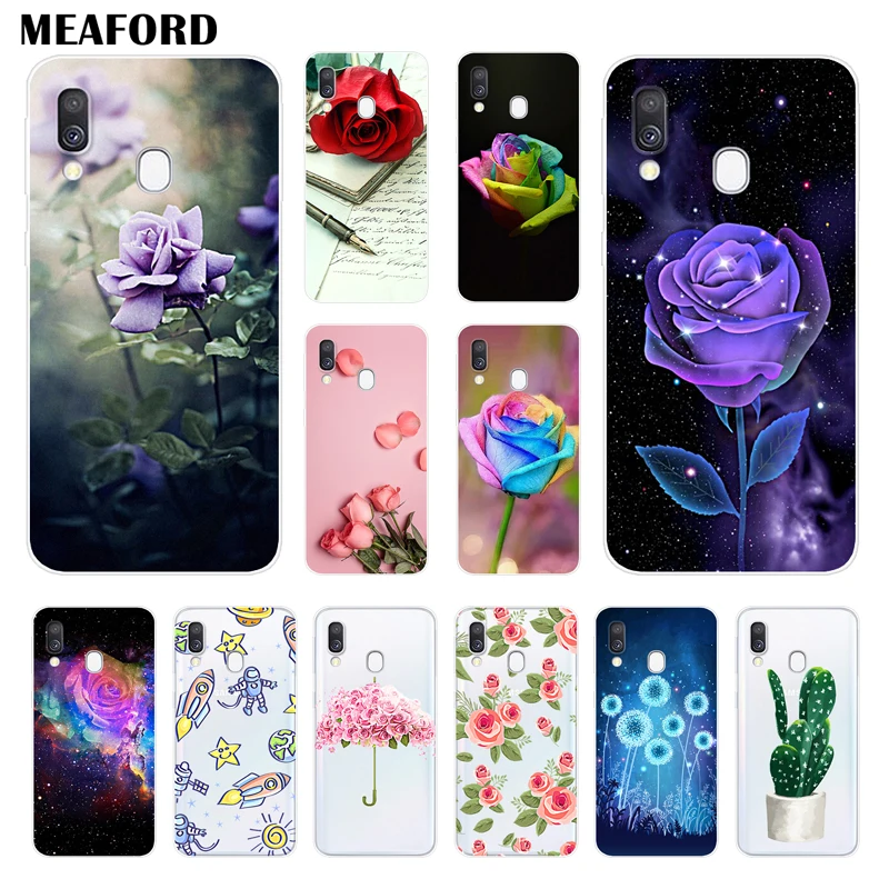 

For Samsung Galaxy A40 Fashion Case Flower Printed Silicone Soft TPU Phone Cases For Galaxy A 40 A40 Back Cover Coque Funda