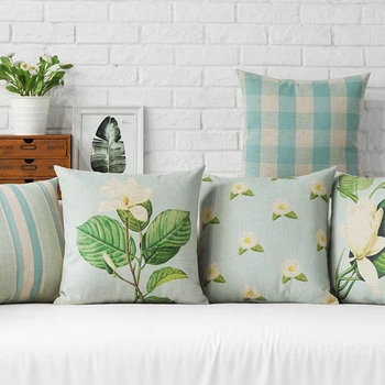 

HOT Square colorful Home Cushion Decorative soft seat car Covers linen Blue Gradient pure cute suit cushion nice almohada N(404)