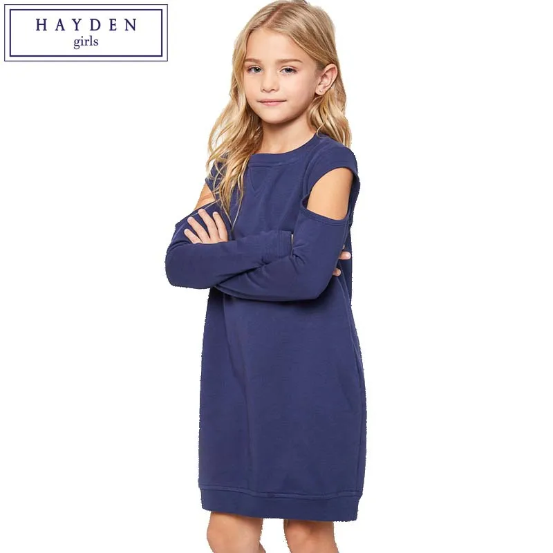 

HAYDEN Girls Dresses for Teenagers 6 7 8 9 10 11 12 13 14 Years Big Girls Sweatshirt Dress Kids 2017 Autumn Dress Long Sleeves