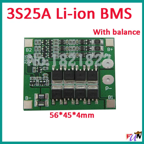 3S 25A Li ion 18650 BMS PCM battery protection board bms ... 15a schematic wiring 