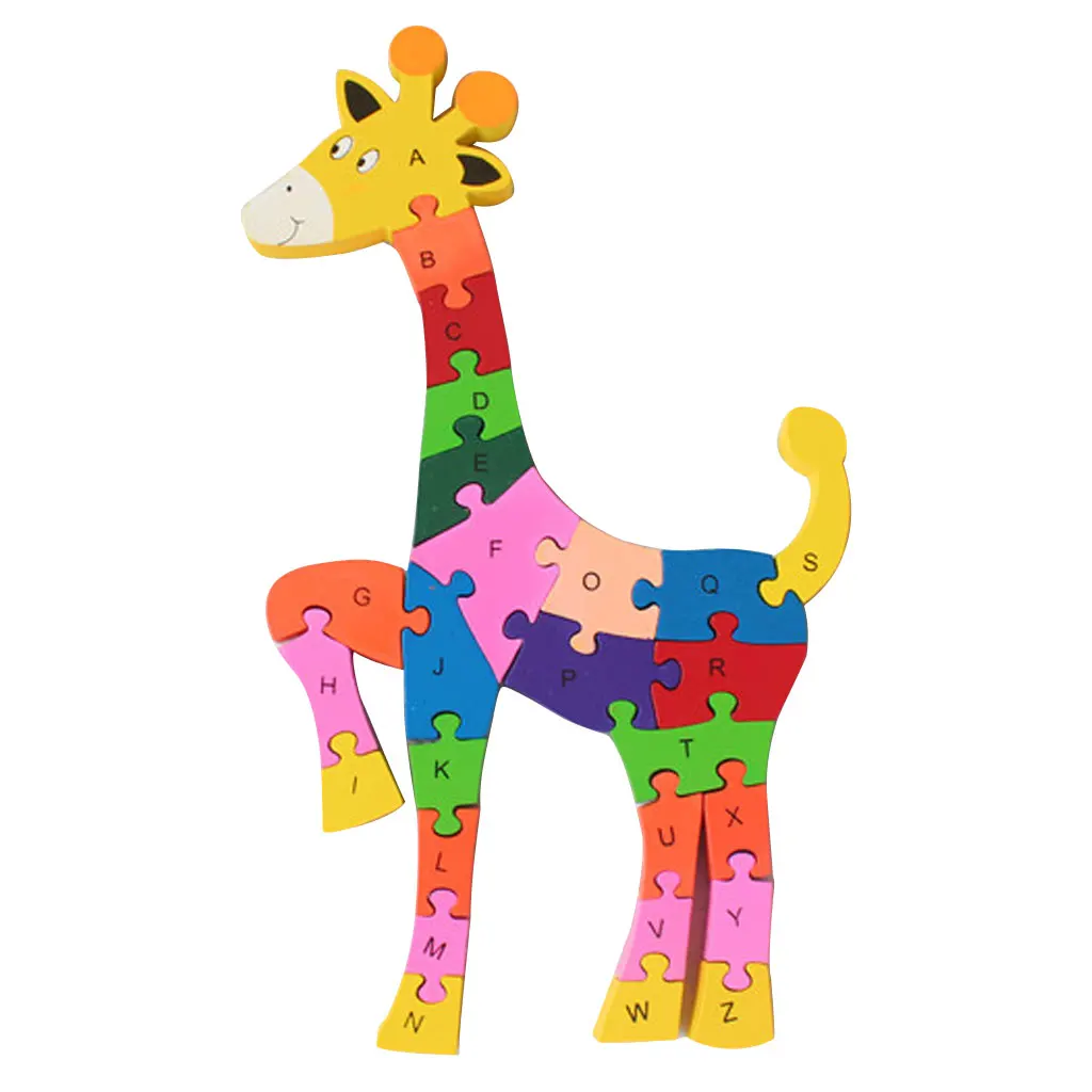wooden giraffe puzzle