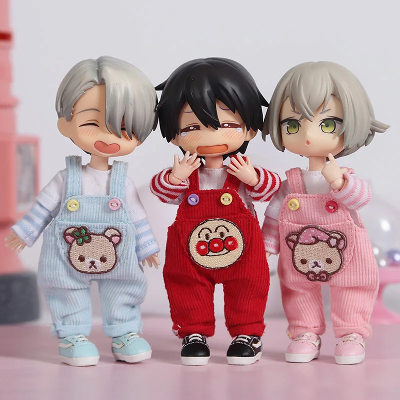 

Ob11 doll wear suspenders trousers 1/12 BJD doll clothes pretty knot pig corduroy trousers Mini Obitsu 11 doll Accessories