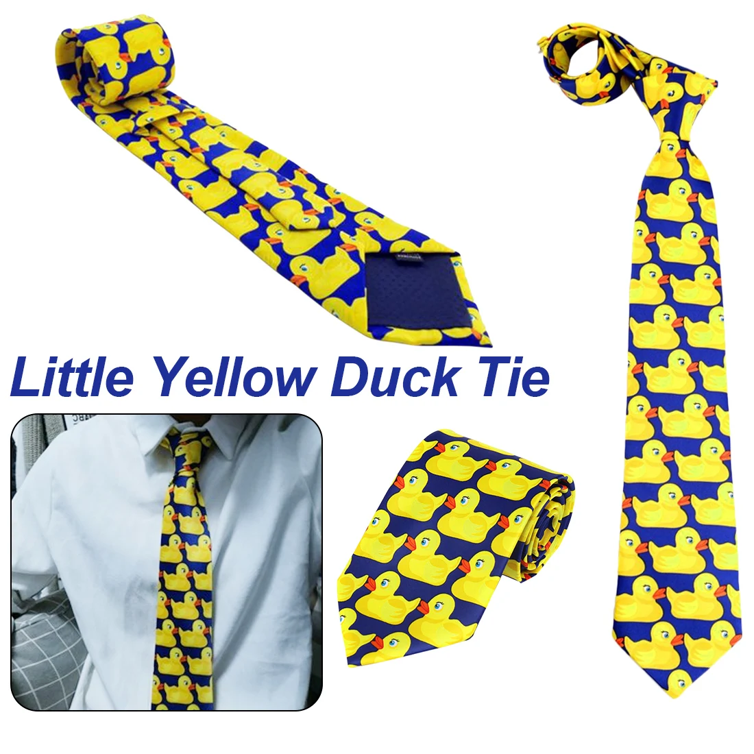 Желтый смешной резиновый утенок галстук Мужская Мода Необычные Ducky Профессиональный галстук человек милый Ducky галстук