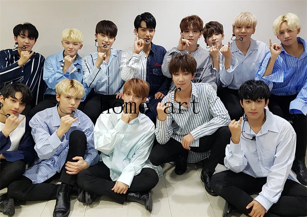 Корейская группа seventeen плакат ясное изображение наклейки на стену украшение дома хорошее качество печать белая бумага с покрытием домашний арт бренд