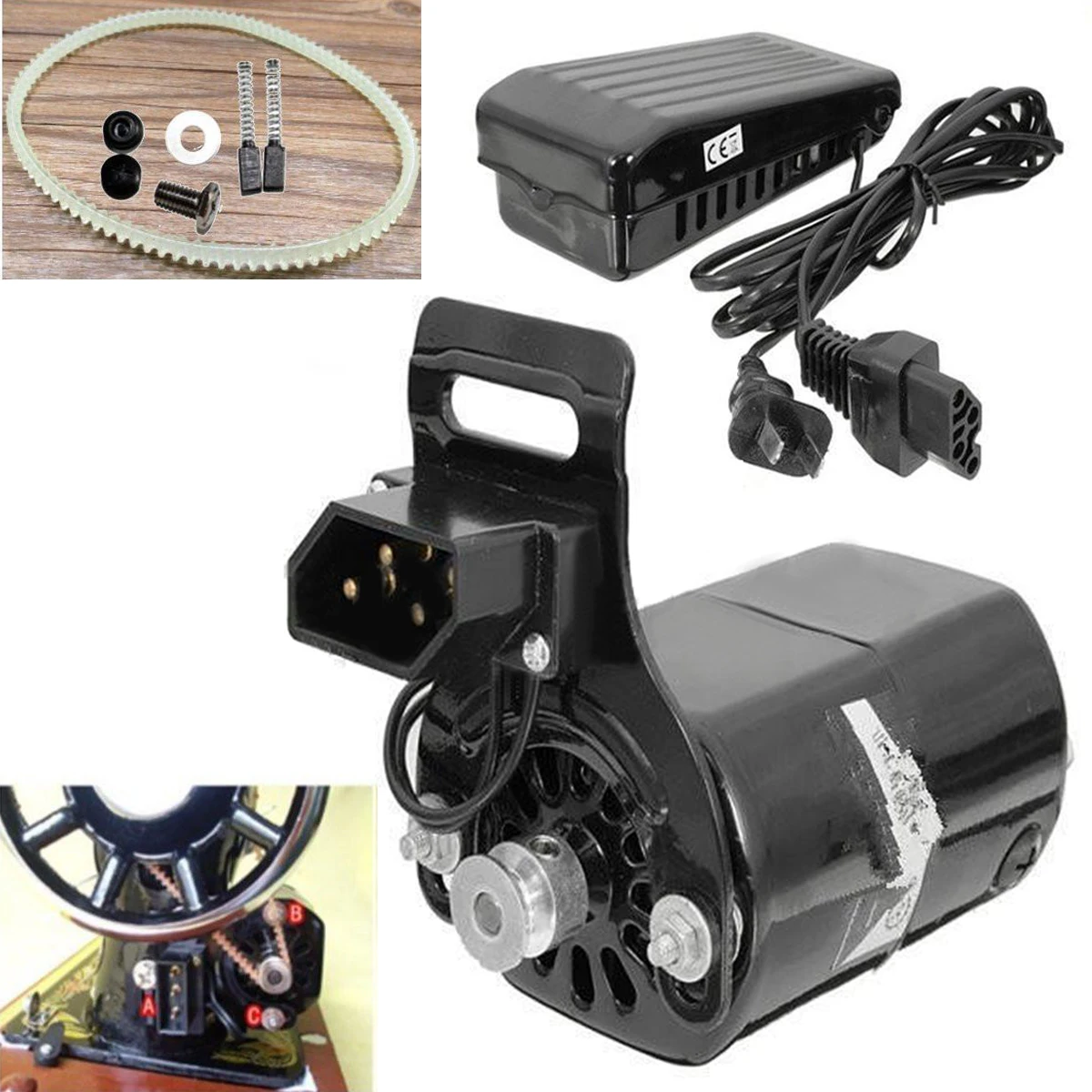 220V 180W 0.9A Quality Domestic Household Sewing Machine Motor 8000RPM + Foot Pedal Controller
