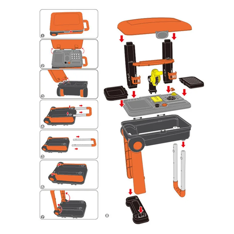  Children's Play House Toy Kitchen Tool Trolley Suitcase Portable Suit Children's Toys